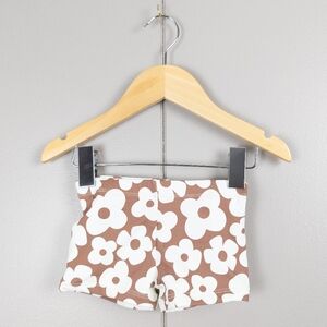 NWOT Zara Kids Brown & Cream Daisy Floral Print Swim Shorts - Size